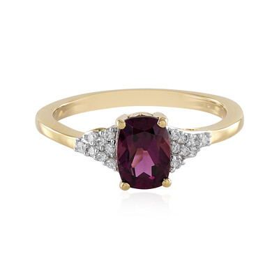 Bague en or et Grenat magenta