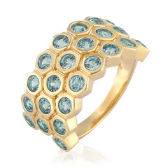 Bague en argent et Topaze bleu de Londres (de Melo)
