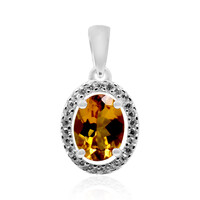 Pendentif en argent et Scapolite cognac