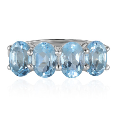 Bague en argent et Topaze bleu ciel