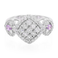 Bague en argent et Saphir pourpre de Ceylan non chauffé