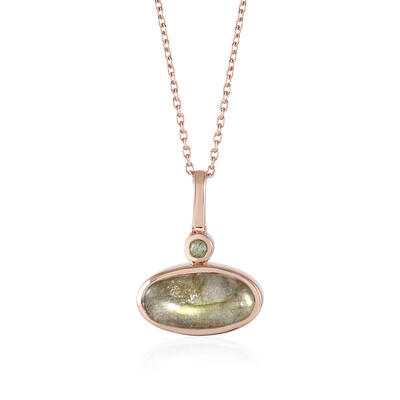 Collier en argent et Labradorite verte de Maniry (KM by Juwelo)