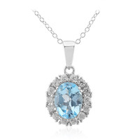 Collier en argent et Topaze bleu ciel