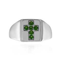 Bague en argent et Diopside de Russie