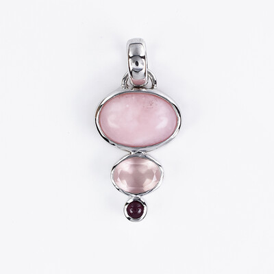 Pendentif en argent et Opale rose des Andes