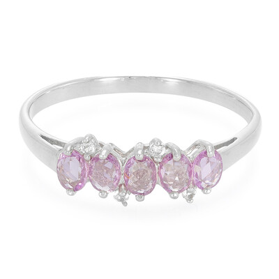 Bague en argent et Saphir pourpre de Ceylan non chauffé