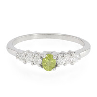 Bague en argent et Saphir vert