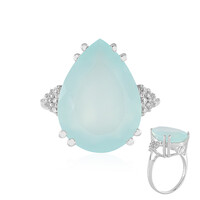 Bague en argent et Calcédoine d'eau