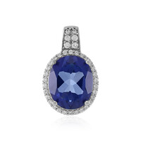 Pendentif en argent et Topaze bleu roi