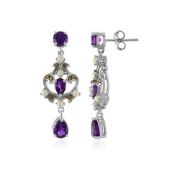 Boucles d'oreilles en argent et Améthyste de Zambie
