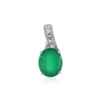 Pendentif en argent et Onyx vert