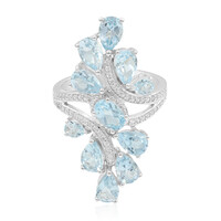 Bague en argent et Topaze bleu ciel