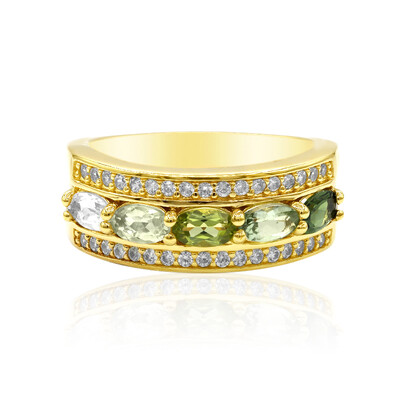 Bague en argent et Tourmaline verte