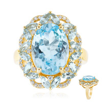 Bague en argent et Topaze bleu ciel