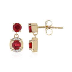 Boucles d'oreilles en or et Rubis de Tanzanie