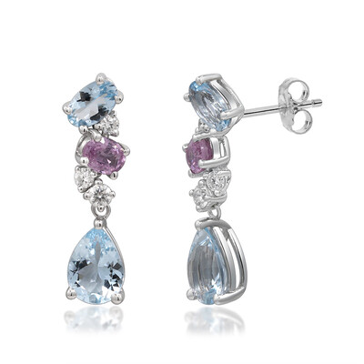 Boucles d'oreilles en or et Aigue-Marine du Brésil AAA (CIRARI)