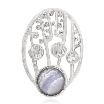 Pendentif en argent et Agate zonée bleue (MONOSONO COLLECTION)