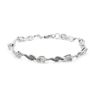 Bracelet en argent et Améthyste verte