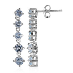 Boucles d'oreilles en argent et Topaze bleu ciel
