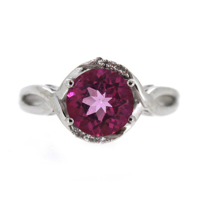 Bague en argent et Topaze Flamant Rose