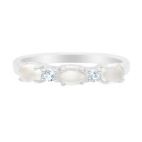Bague en argent et Pierre de Lune blanche