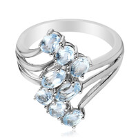Bague en argent et Topaze bleu ciel
