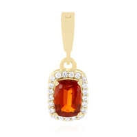 Pendentif en or et Kyanite orange de Tanzanie