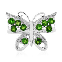 Bague en argent et Diopside de Russie