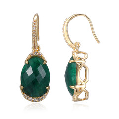 Boucles d'oreilles en argent et Béryl couleur émeraude