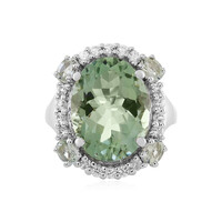Bague en argent et Améthyste verte