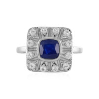 Bague en argent et Saphir bleu de Madagascar