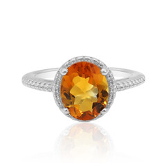 Bague en argent et Citrine Madère