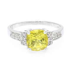 Bague en argent et Apatite jaune