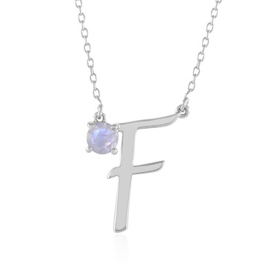 Collier en argent et Pierre de Lune arc-en-ciel