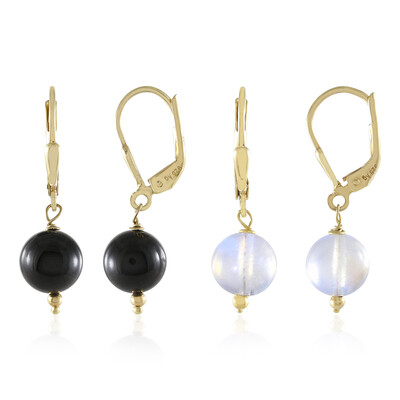 Boucles d'oreilles en argent et Tourmaline noire du Brésil