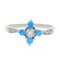Bague en argent et Apatite bleu néon