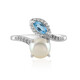 Bague en argent et Perle blanche de culture d'eau douce