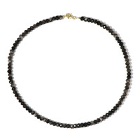 Collier en argent et Obsidienne argentée