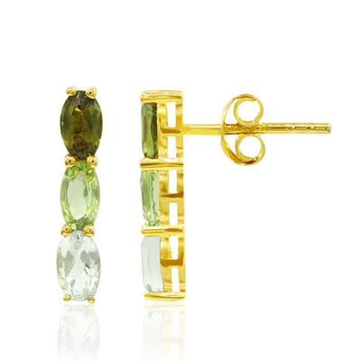 Boucles d'oreilles en argent et Tourmaline verte