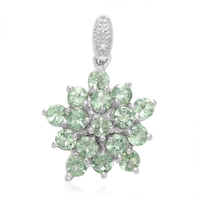Pendentif en argent et Fluorapatite menthe