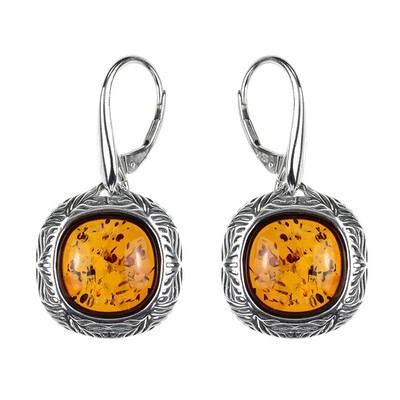 Boucles d'oreilles en argent et Ambre baltique (dagen)