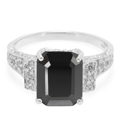 Bague en argent et Spinelle noir