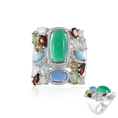 Bague en argent et Onyx vert