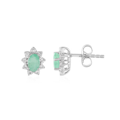 Boucles d'oreilles en argent et Emeraude de Socoto