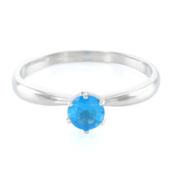 Bague en argent et Apatite bleu néon
