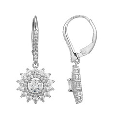 Boucles d'oreilles en argent et Topaze blanche