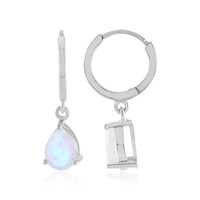 Boucles d'oreilles en argent et Pierre de Lune arc-en-ciel
