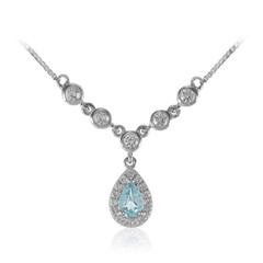 Collier en argent et Topaze bleu ciel
