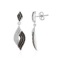 Boucles d'oreilles en argent et Spinelle noir