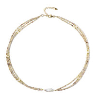 Collier en argent et Zircon jaune canari (Riya)